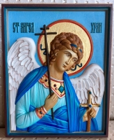 Резная-рукописная икона"Ангел Хранитель" - Изготовление икон и церковной утвари. Мастерская "Возрождение24"